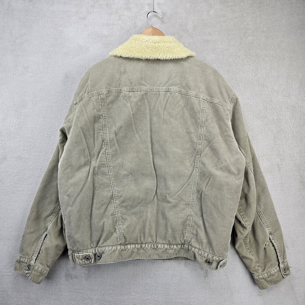 Vintage Levis Corduroy Sherpa Lined Trucker Jacket Large Beige 70520 Y2K - Picture 12 of 14